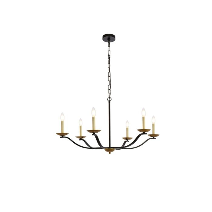 Trey 6-Light Pendant in black