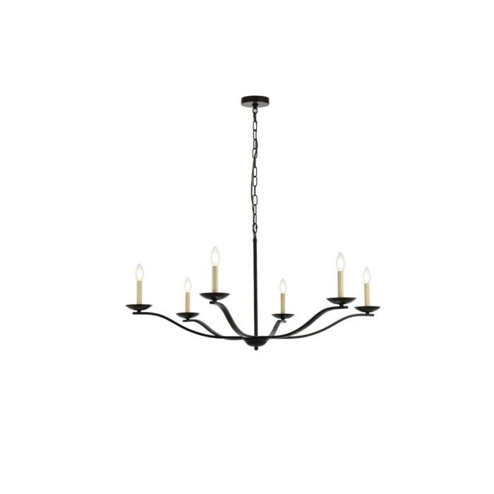 Trey 6-Light Pendant in black