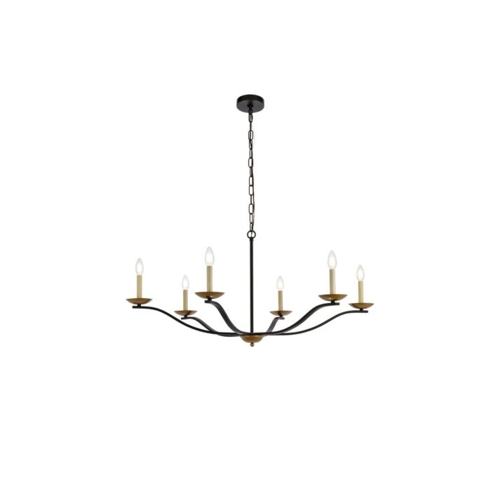 Trey 6-Light Pendant in black