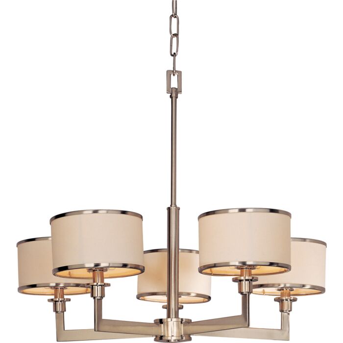 Maxim Lighting Nexus 5 Light Chandelier in Satin Nickel