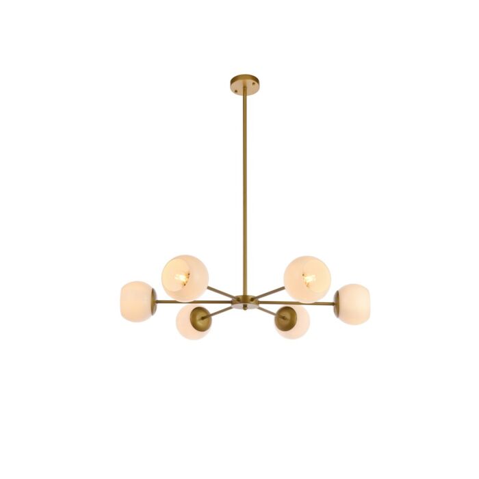 Briggs 6-Light Pendant in brass