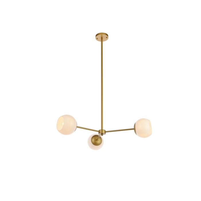 Briggs 3-Light Pendant in brass