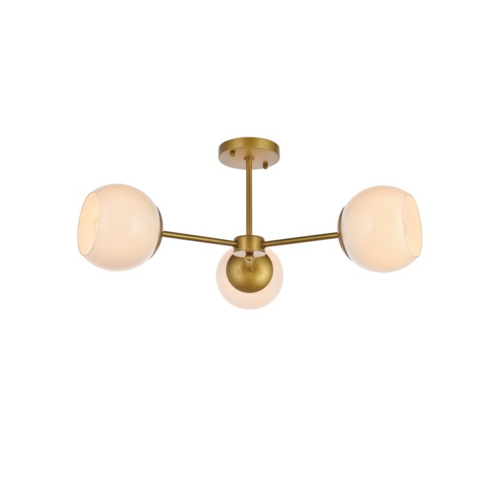 Briggs 3-Light Flush Mount in brass