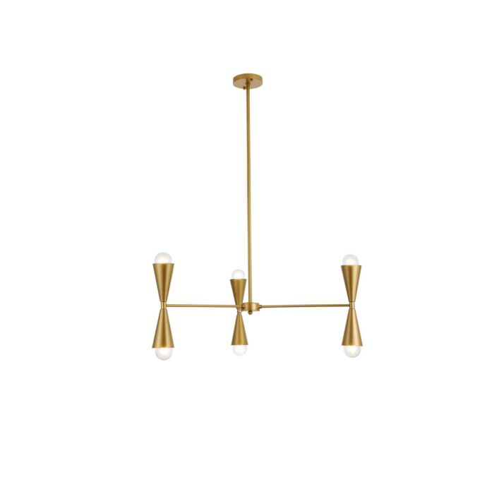 Cade 6-Light Pendant in brass