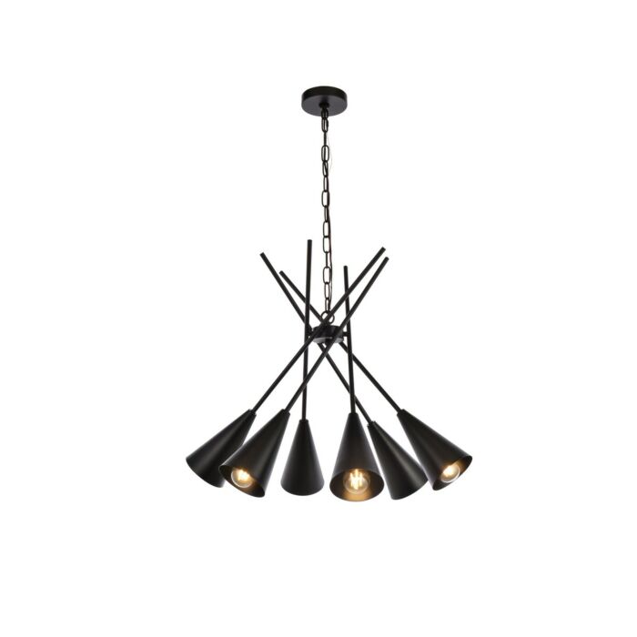 Casen 6-Light Pendant in black