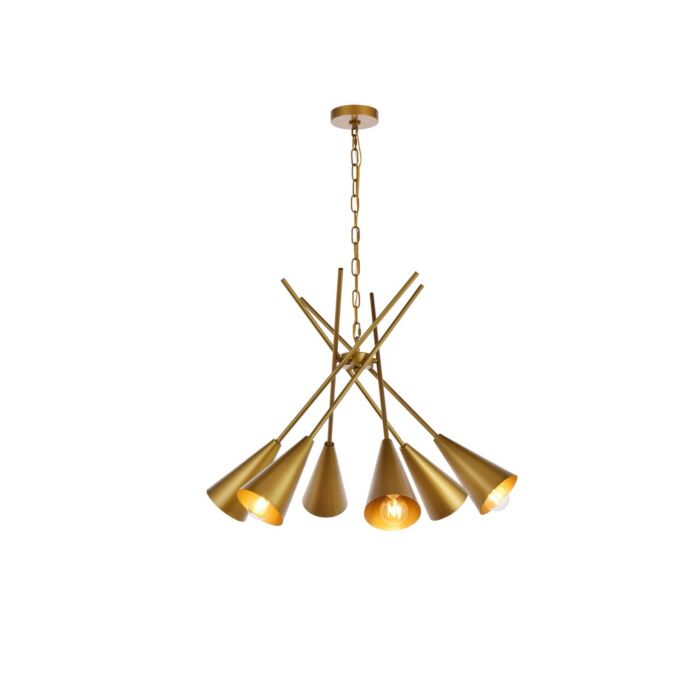 Casen 6-Light Pendant in brass