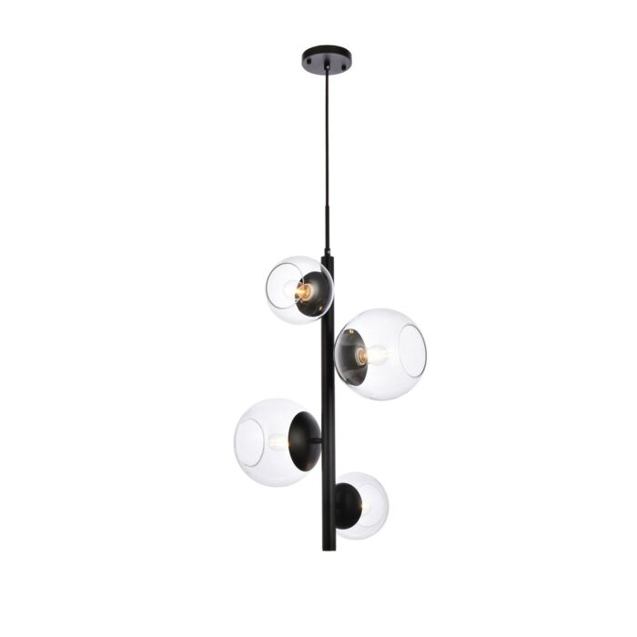 Wells 4-Light Pendant in black