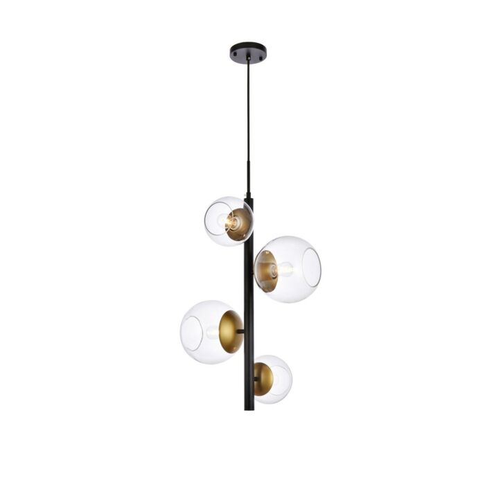 Wells 4-Light Pendant in black