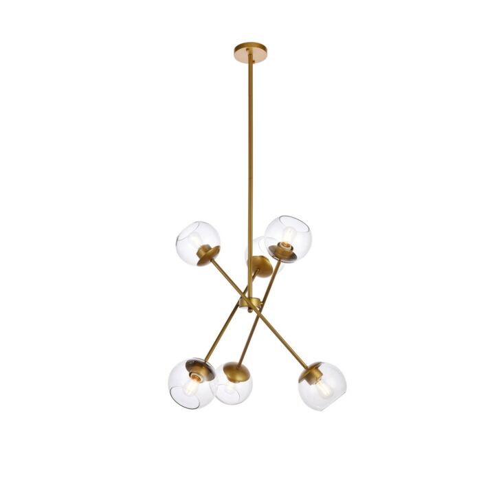 Axl 6-Light Pendant in brass