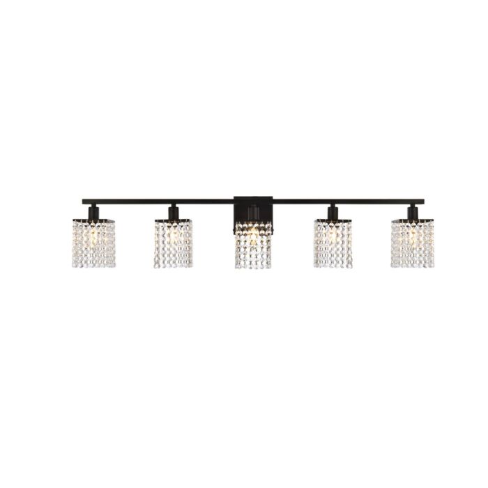 Phineas 5-Light Bathroom Vanity Light in Black