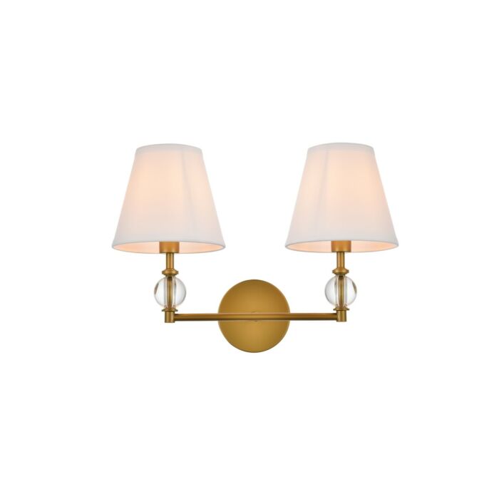 Bethany 2-Light Bathroom Vanity Light in Brass