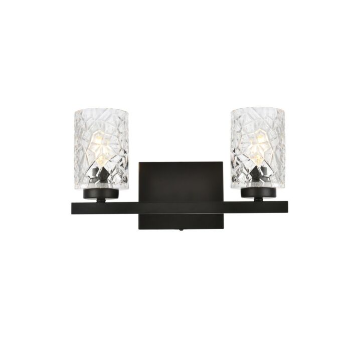 Cassie 2-Light Bathroom Vanity Light in Black