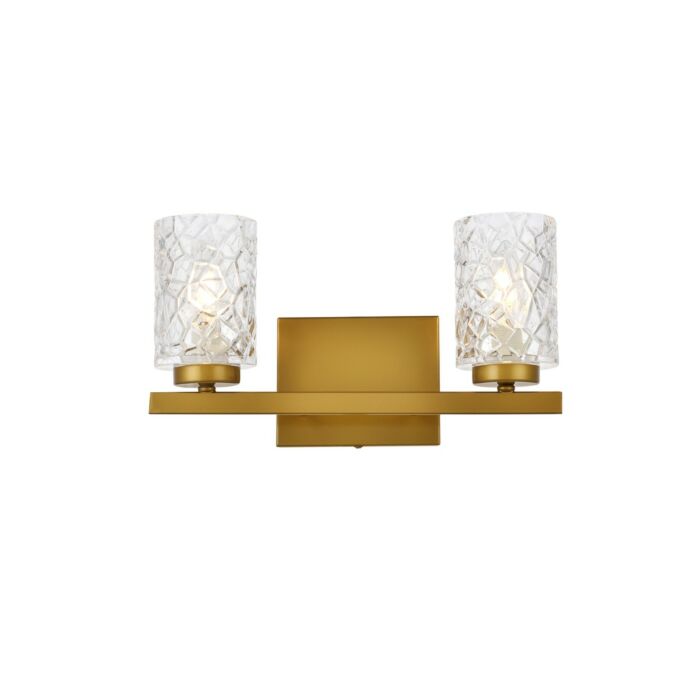 Cassie 2-Light Bathroom Vanity Light in Brass