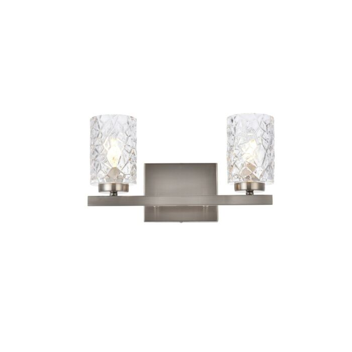 Cassie 2-Light Bathroom Vanity Light in Satin Nickel