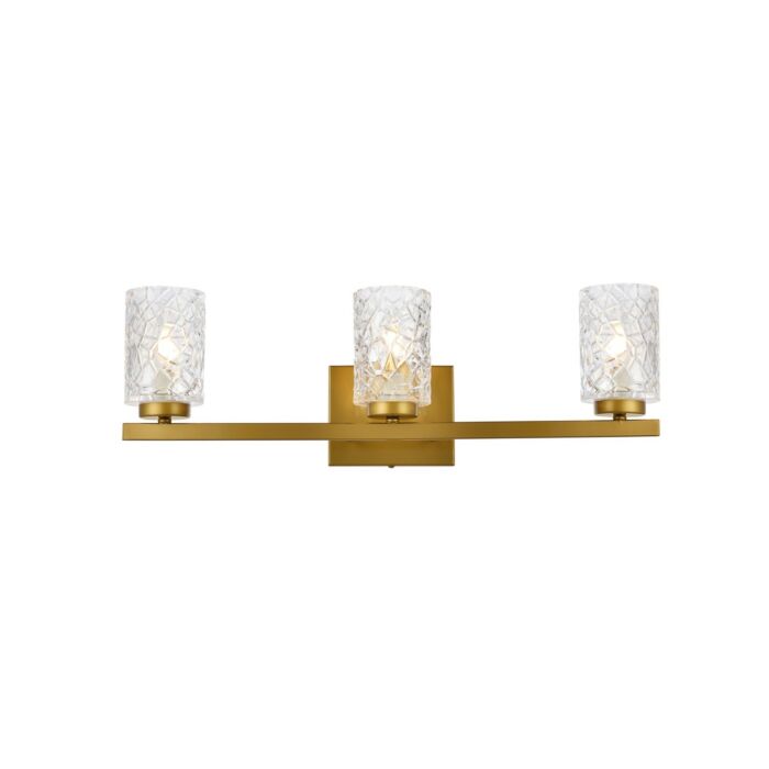 Cassie 3-Light Bathroom Vanity Light in Brass