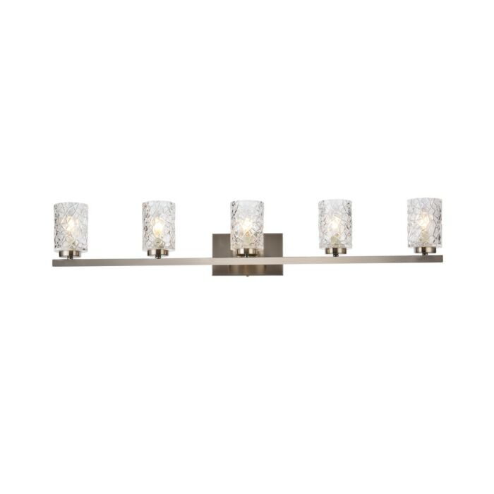 Cassie 5-Light Bathroom Vanity Light in Satin Nickel