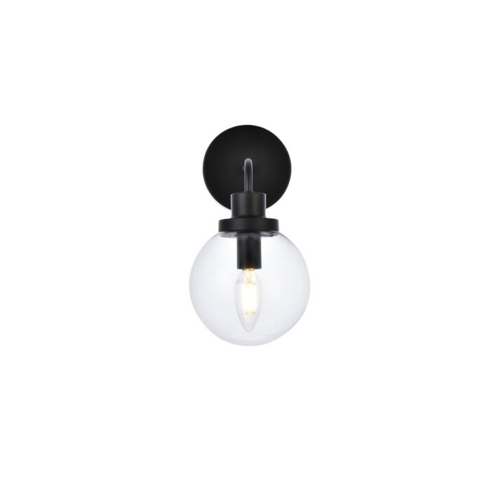 Hanson 1-Light Bathroom Vanity Light in Black