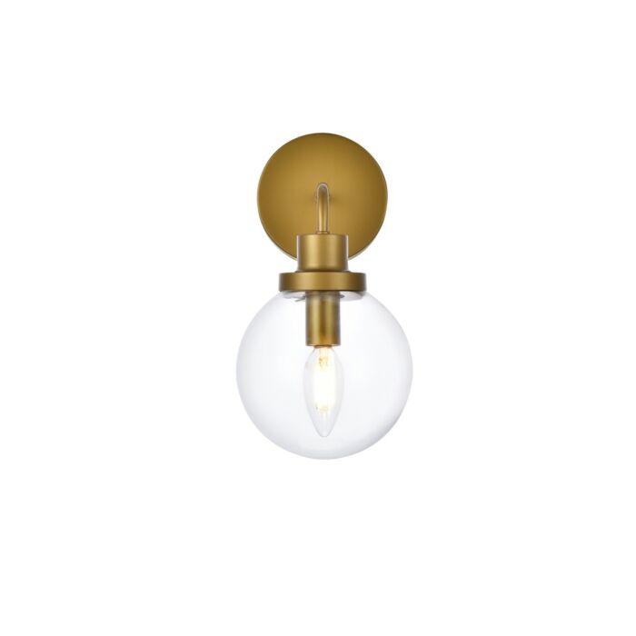 Hanson 1-Light Bathroom Vanity Light in Brass