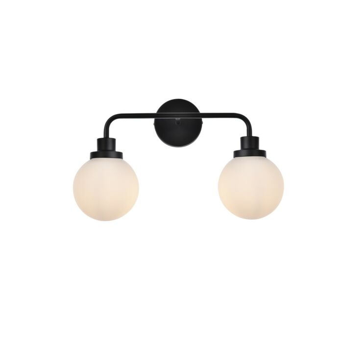 Hanson 2-Light Bathroom Vanity Light in Black