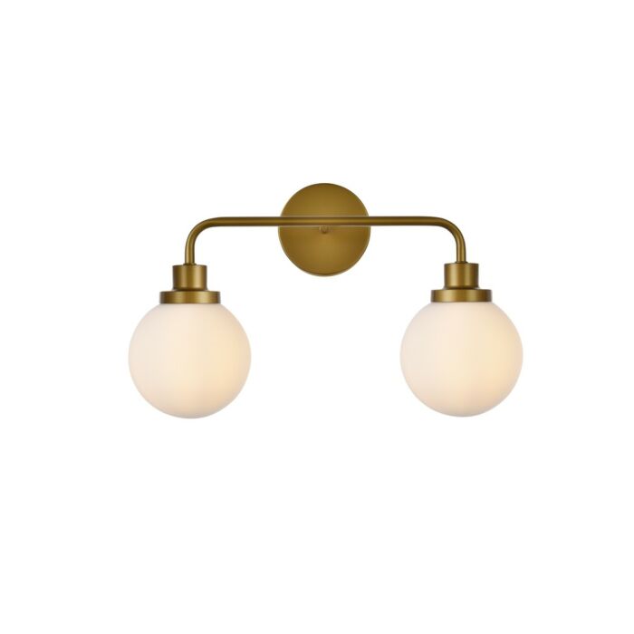Hanson 2-Light Bathroom Vanity Light in Brass