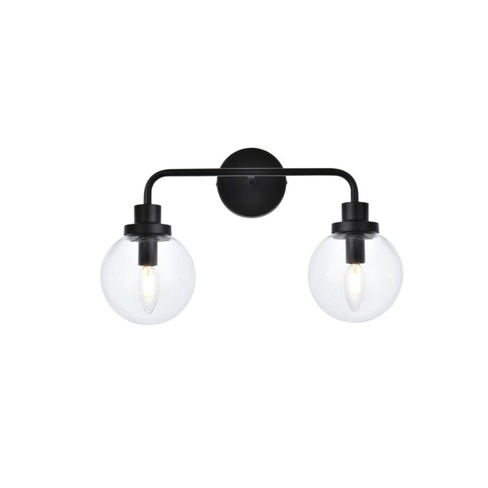 Hanson 2-Light Bathroom Vanity Light in Black
