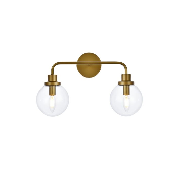 Hanson 2-Light Bathroom Vanity Light in Brass