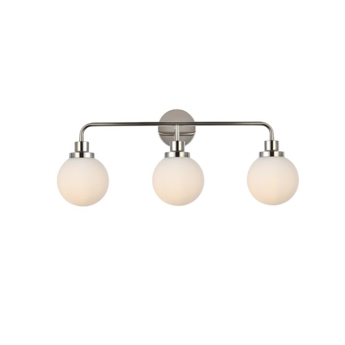 Hanson 3-Light Bathroom Vanity Light in Polished Nickel