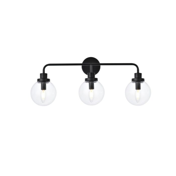 Hanson 3-Light Bathroom Vanity Light in Black