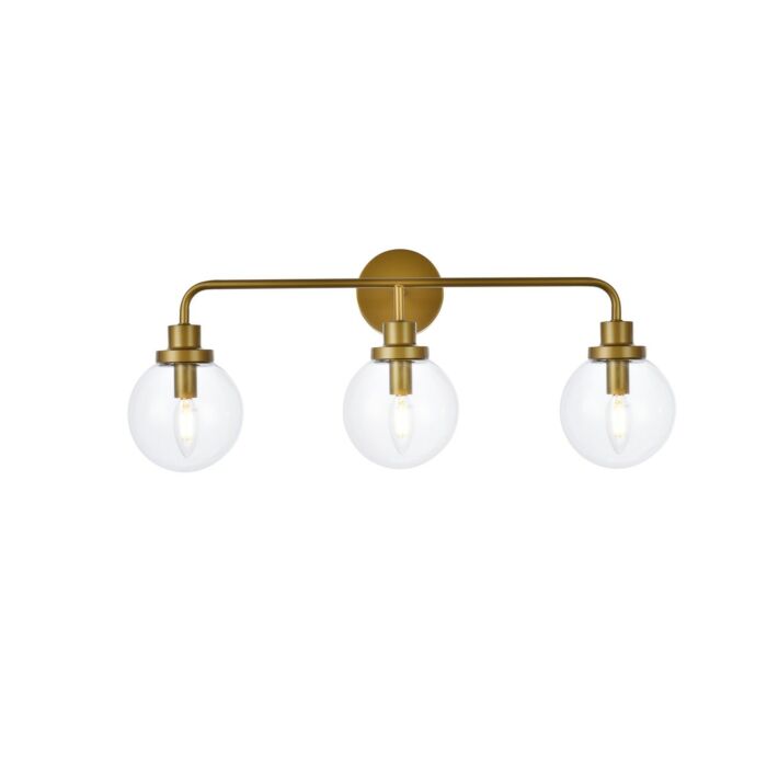 Hanson 3-Light Bathroom Vanity Light in Brass