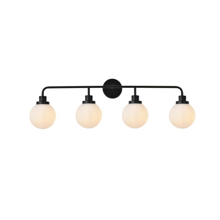 Hanson 4-Light Bathroom Vanity Light in Black