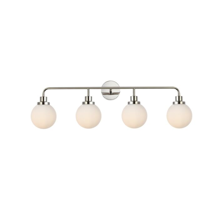 Hanson 4-Light Bathroom Vanity Light in Polished Nickel