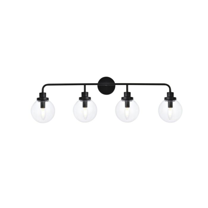 Hanson 4-Light Bathroom Vanity Light in Black