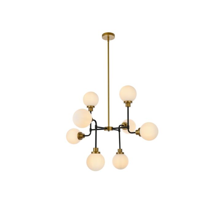Hanson 8-Light Pendant in Black and Brass
