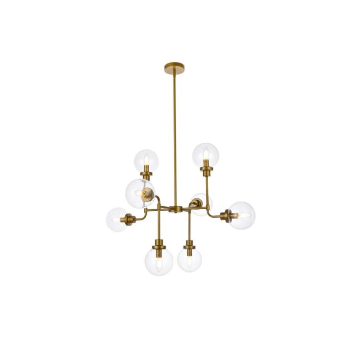 Hanson 8-Light Pendant in Brass