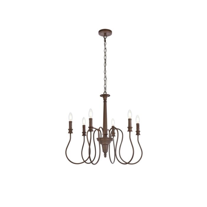 Flynx 6-Light Pendant in Weathered Oak
