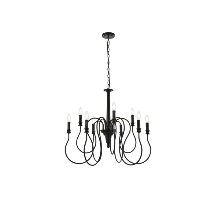 Flynx 9-Light Pendant in Black