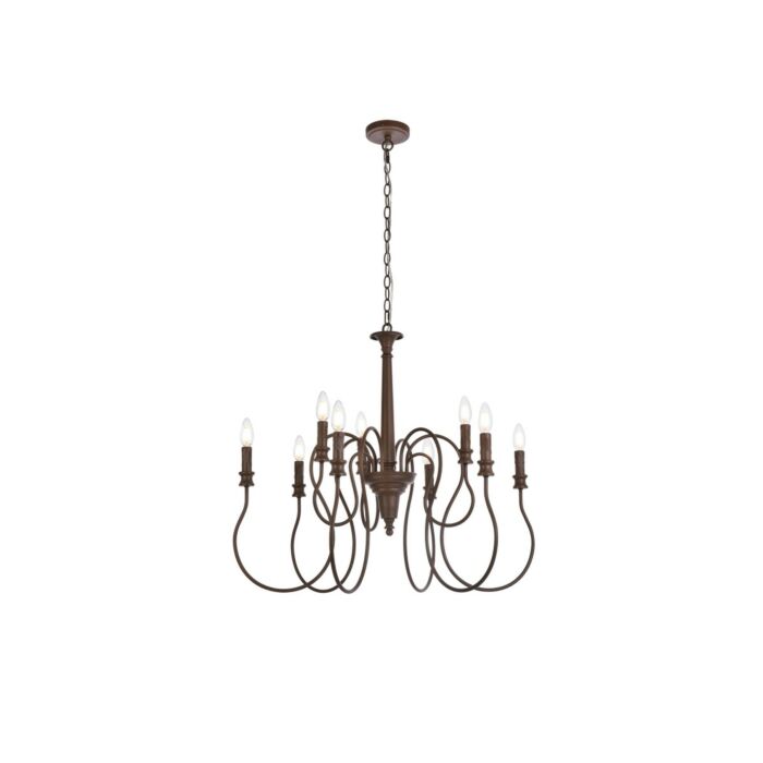 Flynx 9-Light Pendant in Weathered Oak
