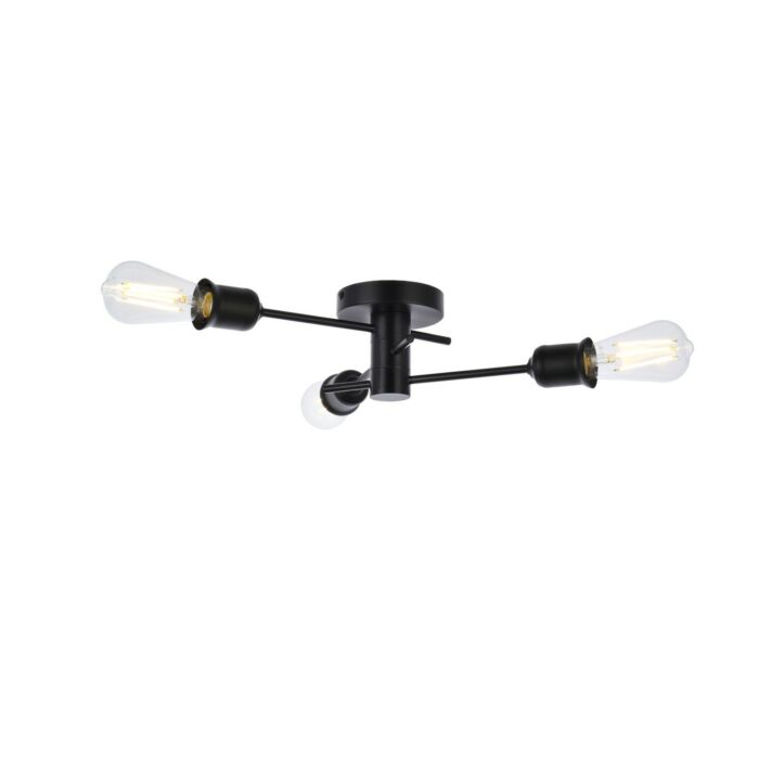Xavier 3-Light Flush Mount in Black