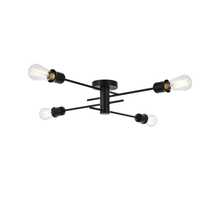 Xavier 4-Light Flush Mount in Black