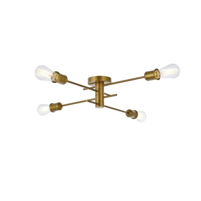 Xavier 4-Light Flush Mount in Brass