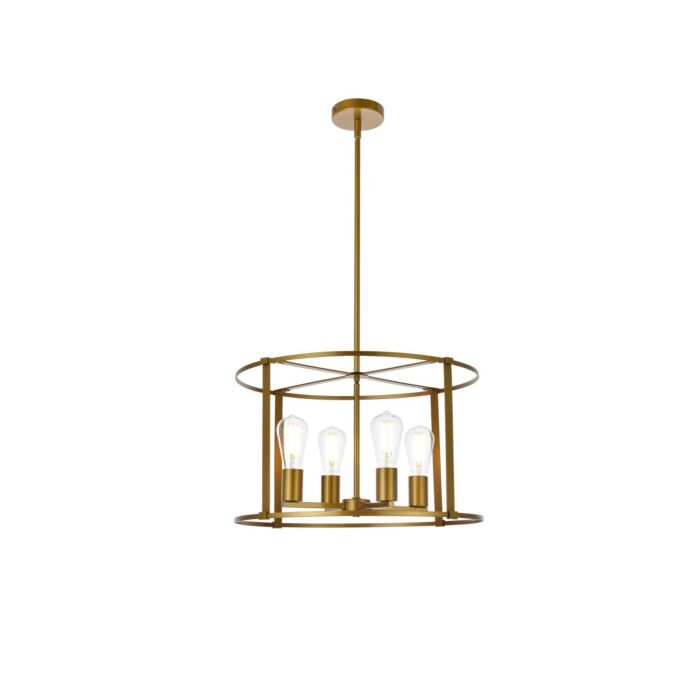 Agnys 4-Light Pendant in Brass