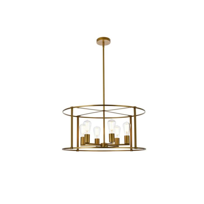 Agnys 6-Light Pendant in Brass