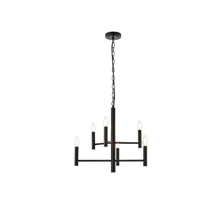 Carmella 6-Light Pendant in Black