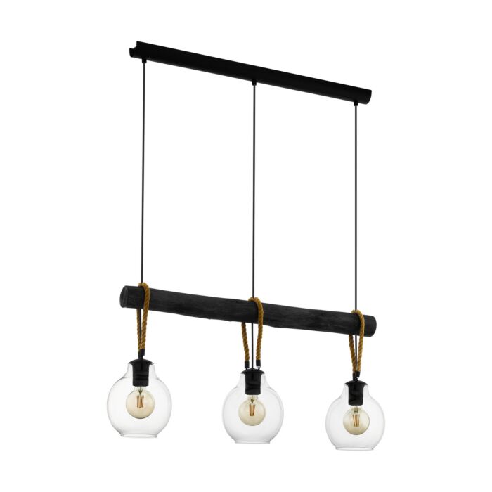 Roding 3-Light Pendant in Structured Black