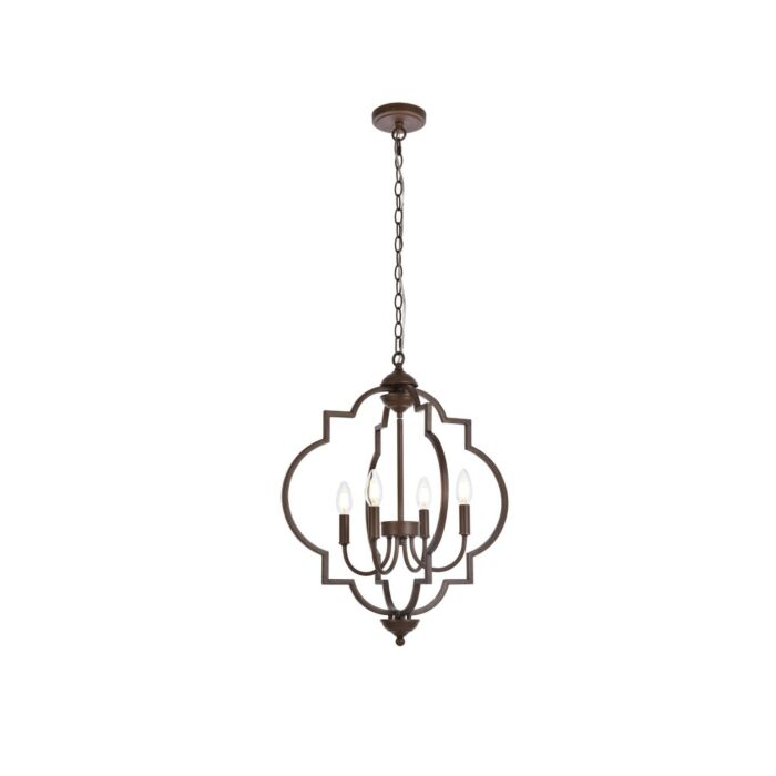 Sandara 4-Light Pendant in Weathered Oak