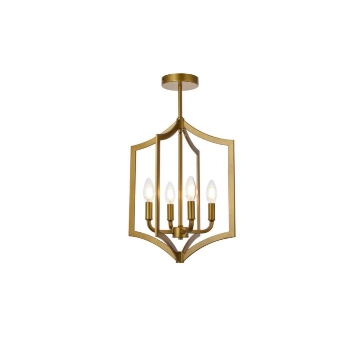 Kiera 4-Light Pendant in Brass