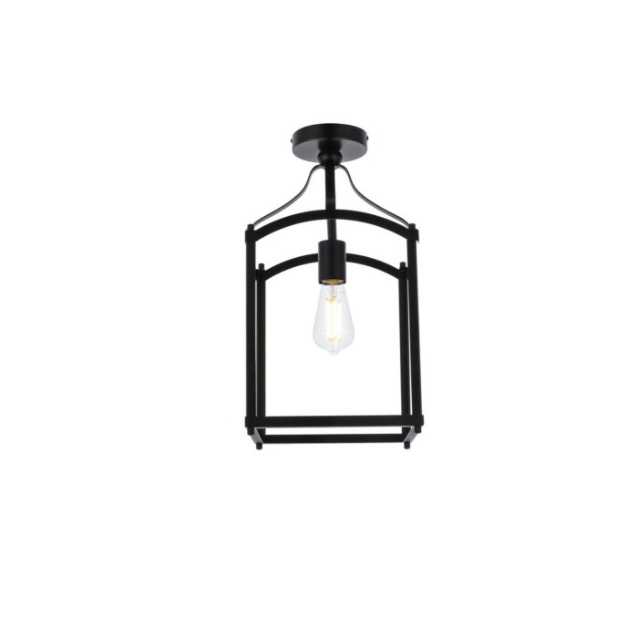 Janet 1-Light Flush Mount in Black