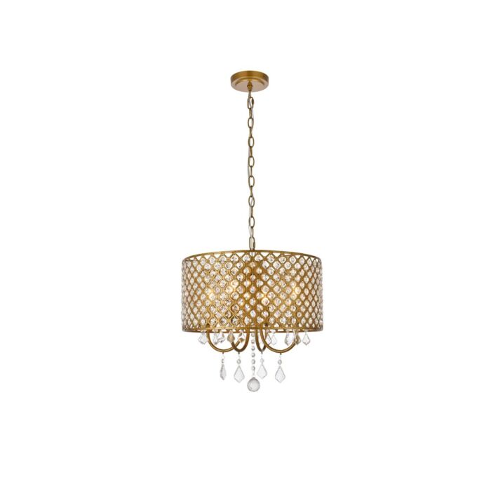 Elise 4-Light Pendant in brass