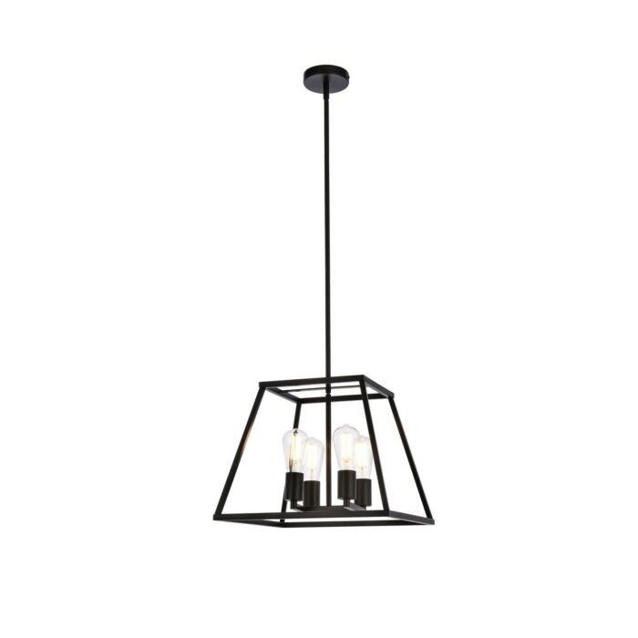 Declan 4-Light Pendant in Black
