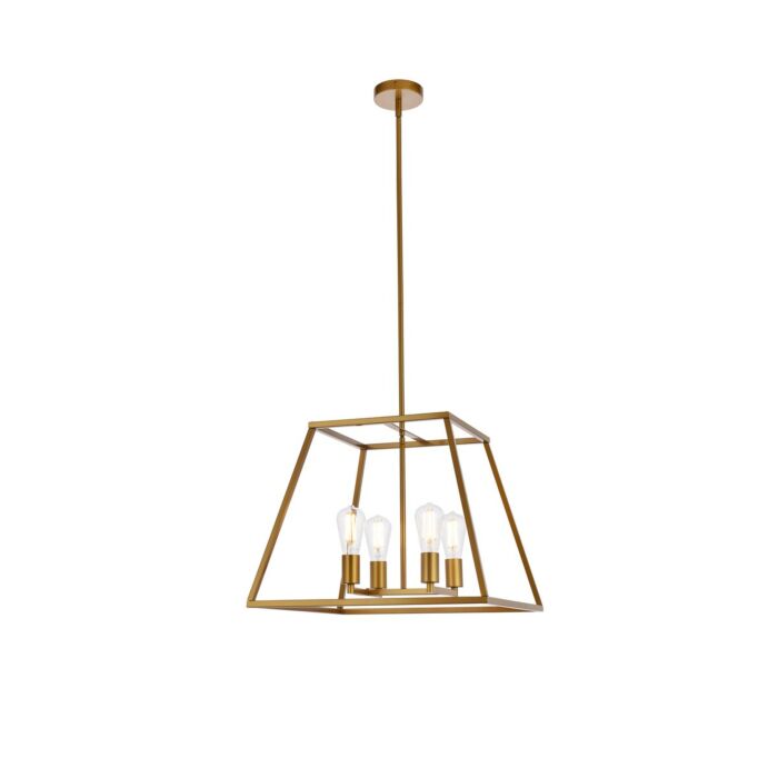 Declan 4-Light Pendant in Brass